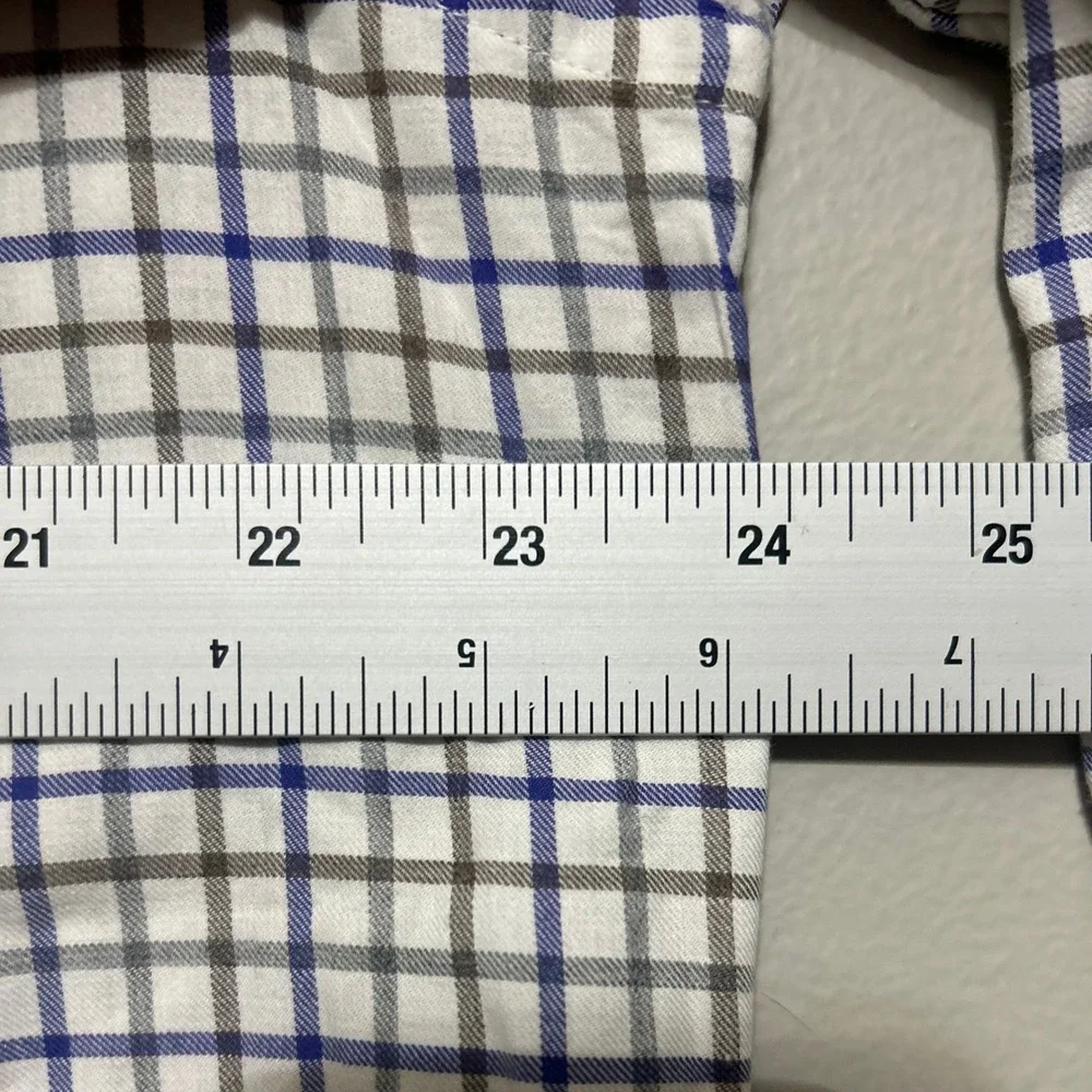 Scott Barber Men's Button Down Shirt XL Blue Orange Check Plaid Bundle 4 Pack